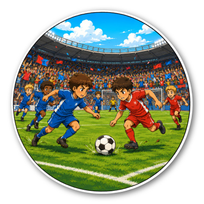 Wandtattoo  Fussball Zweikampf 