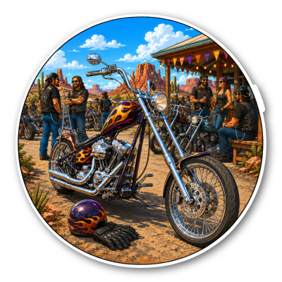 Wandtattoo  Motorrad Chopper 