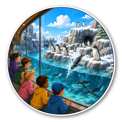 Wandtattoo  Zoo Pinguin Gehege 