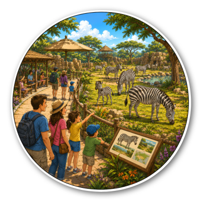 Wandtattoo  Zoo Zebra Gehege 