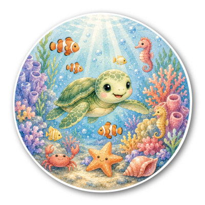 Wandtattoo  Unterwasserwelt Schildkr�te 