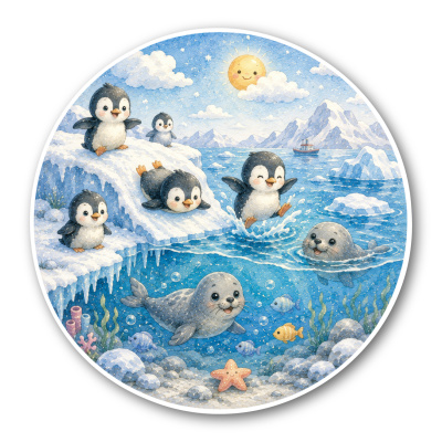 Wandtattoo  Kleine Pinguine 