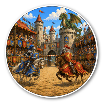 Wandtattoo  Ritter Duell 