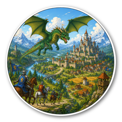 Wandtattoo  Ritter Gr�ner Drache 