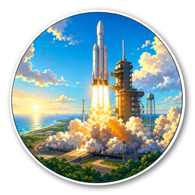 Wandtattoo  Weltraum Raketen Start 