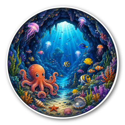 Wandtattoo  Unterwasserwelt Oktopus 