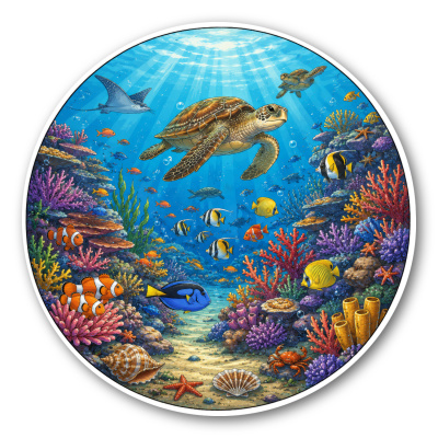 Wandtattoo  Magische Unterwasserwelt 