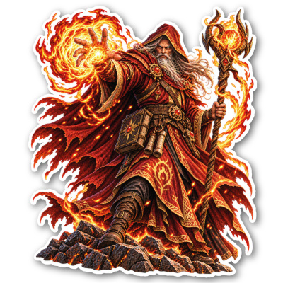 Aufkleber Feuermagier