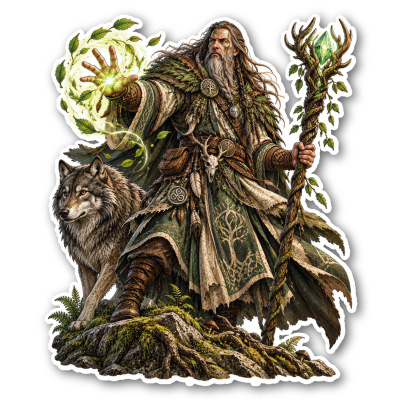 Wandtattoo  Druide Fantasy 