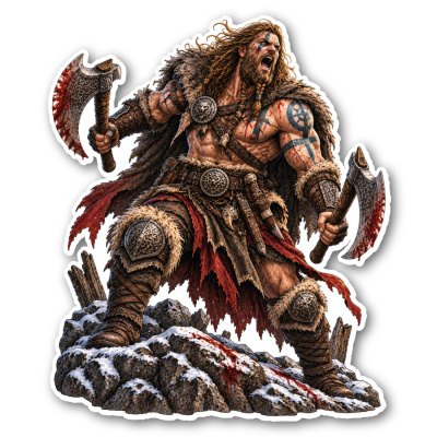 Wandtattoo  Berserker Fantasy 