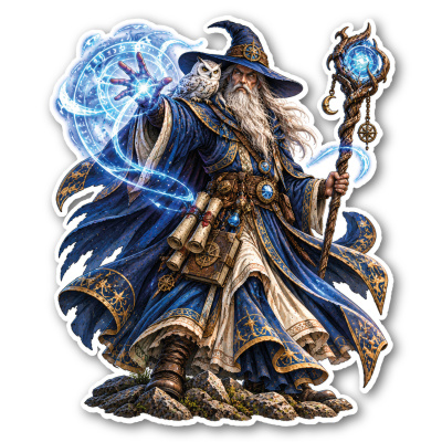 Wandtattoo  Wassermagier Fantasy 