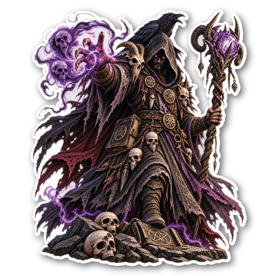 Wandtattoo  Hexenmeister Fantasy 