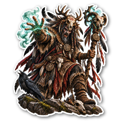 Wandtattoo  Schamane Fantasy 