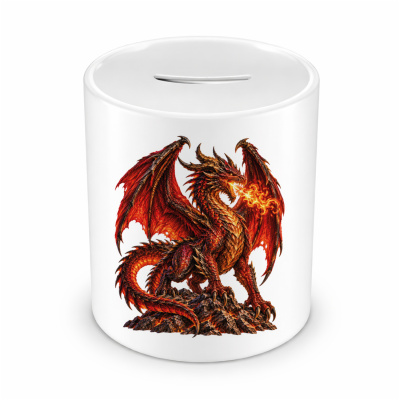 Spardose mit dem Motiv Drache