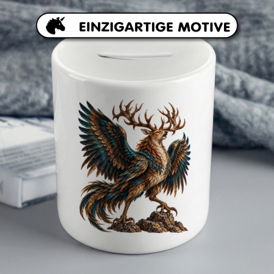 Spardose mit dem Motiv Peryton - Ansicht 3