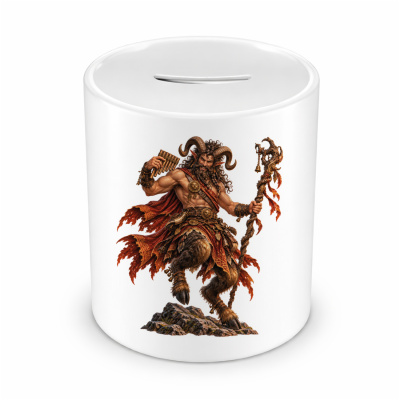 Spardose mit dem Motiv Satyr
