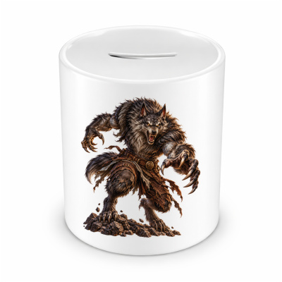 Spardose mit dem Motiv Werwolf