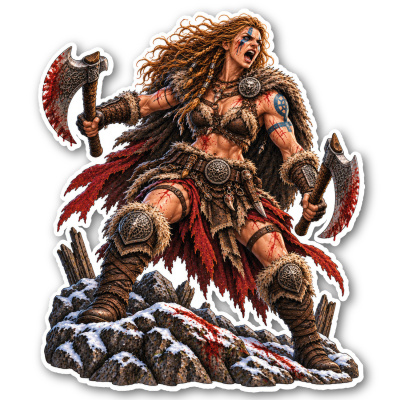 Aufkleber Berserkerin