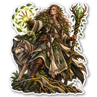 Aufkleber Druidin