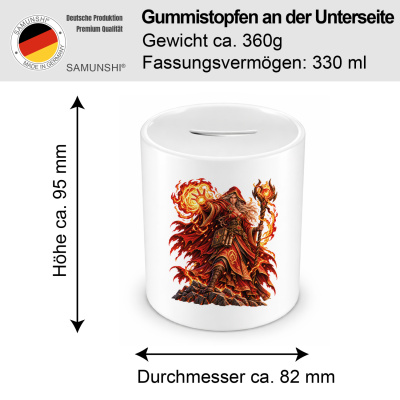 Spardose mit dem Motiv Feuermagierin - Ansicht 2