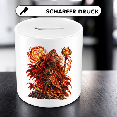 Spardose mit dem Motiv Feuermagierin - Ansicht 5