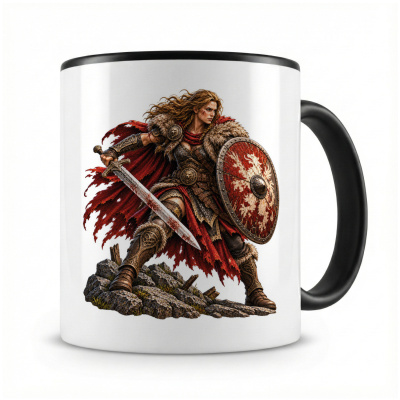 Tasse mit  Kriegerin 