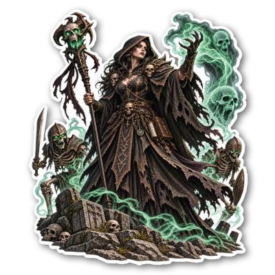 Wandtattoo  Totenbeschw�rerin 