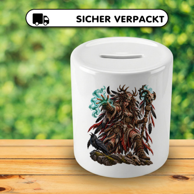Spardose mit dem Motiv Schamanin - Ansicht 4
