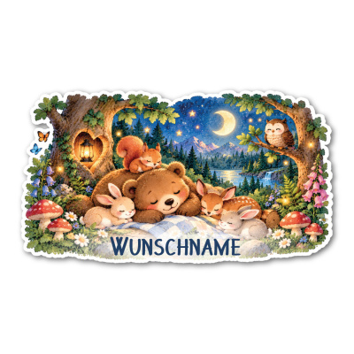 Wandtattoo  Gute Nacht B�r mit Name 