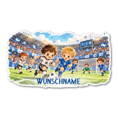 Wandtattoo  Comic Fu�ball Spiel mit Name 