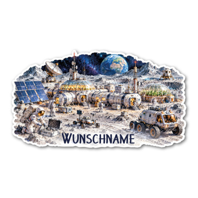 Wandtattoo  Mond Station mit Name 