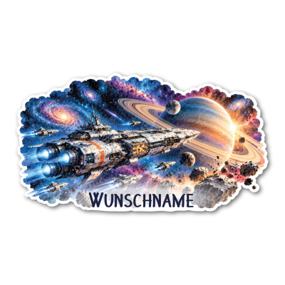 Wandtattoo  Weltraum Abenteuer mit Name 
