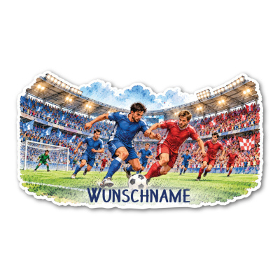 Wandtattoo  Fu�ball Spiel mit Name 