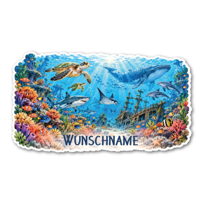 Wandtattoo  Unterwasserwelt mit Name 