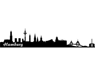 Wandsticker Hamburg Skyline - Ansicht 1