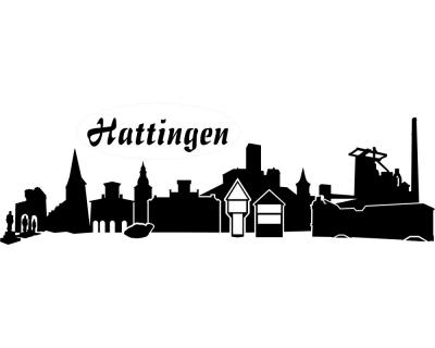 Wandsticker Hattingen Skyline - Ansicht 1
