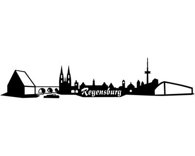 Wandsticker Regensburg Skyline - Ansicht 1
