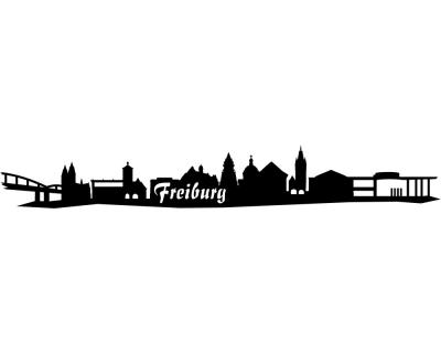 Wandsticker Freiburg Skyline - Ansicht 1