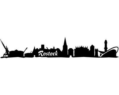 Wandsticker Rostock Skyline - Ansicht 1