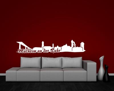 Wandsticker Mlheim an der Ruhr Skyline - Ansicht 3