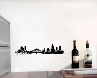 Wandsticker Warschau Skyline