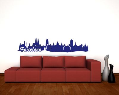 Wandsticker Barcelona Skyline - Ansicht 3