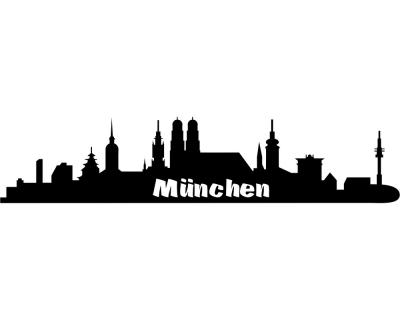 Wandsticker München Skyline  schwarz 30x7cm Sonderangebot