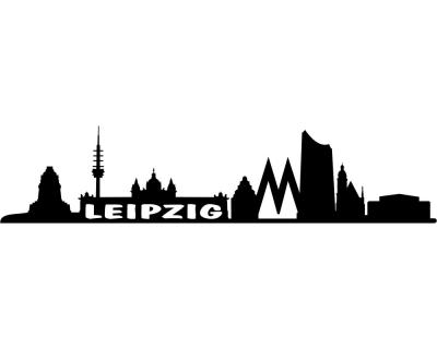 Wandsticker Leipzig Skyline schwarz 30x7cm - Ansicht 1
