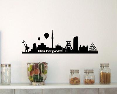 Wandsticker Ruhrpott Skyline 30x9cm Sonderangebot