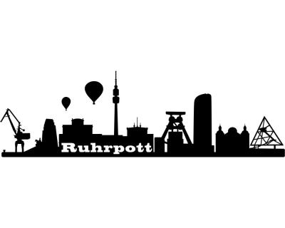 Wandsticker Ruhrpott Skyline 30x9cm Sonderangebot