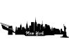 Wandsticker New York Skyline  schwarz 30x9cm Sonderangebot