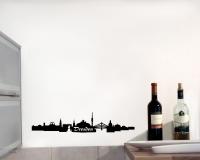 Wandsticker Dresden Skyline  schwarz 30x6,6cm