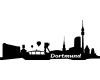 Wandsticker Dortmund Skyline  schwarz 30x12cm Sonderangebot