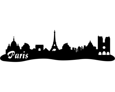 Wandsticker Paris Skyline schwarz 30x8,3cm - Ansicht 1
